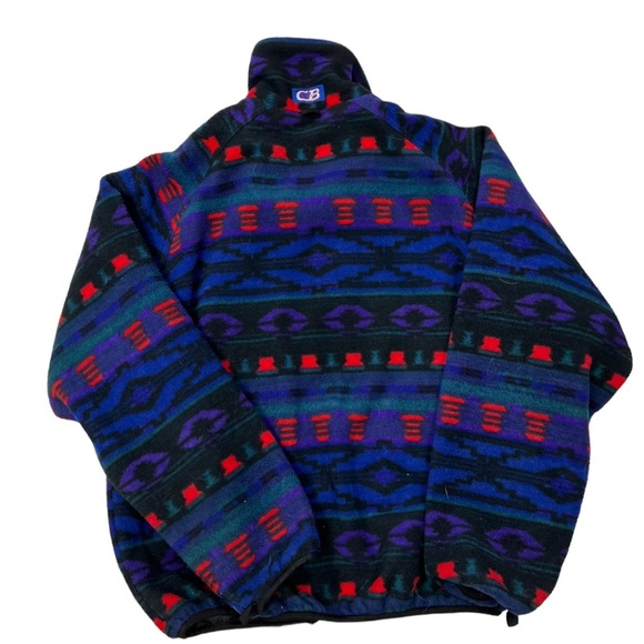 Cb Sports Aztec Fleece Full Zip Up Multi Color Southwest Lined - Picture 3 of 14